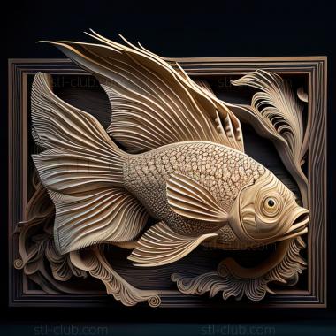 3D model st Long   whiskered radinoloricaria fish (STL)